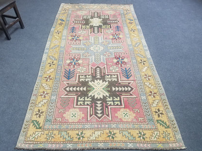 Oushak wool rug, turkish rug vintage rug 3'9x6'3 vintage oushak, rug unique hand made rug kitchen rug bohemian rug