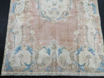 Persian RUG Neutral Vintage Oushak Rug Large 5.8 x 10.3 Vintage Rug Wool Oushak Rug Hand Made Rugs Vintage Turkish Rug Neutral Rug 6x10 rug