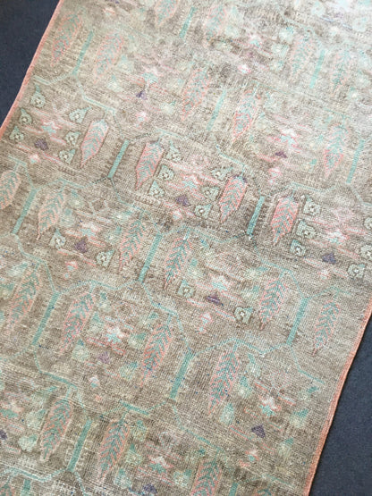 3.5x6 feet handmade vintage rug, turkish large bedroom rug, living room wool muted rug, wide kitchen area rug, oushak large bathroom rugs