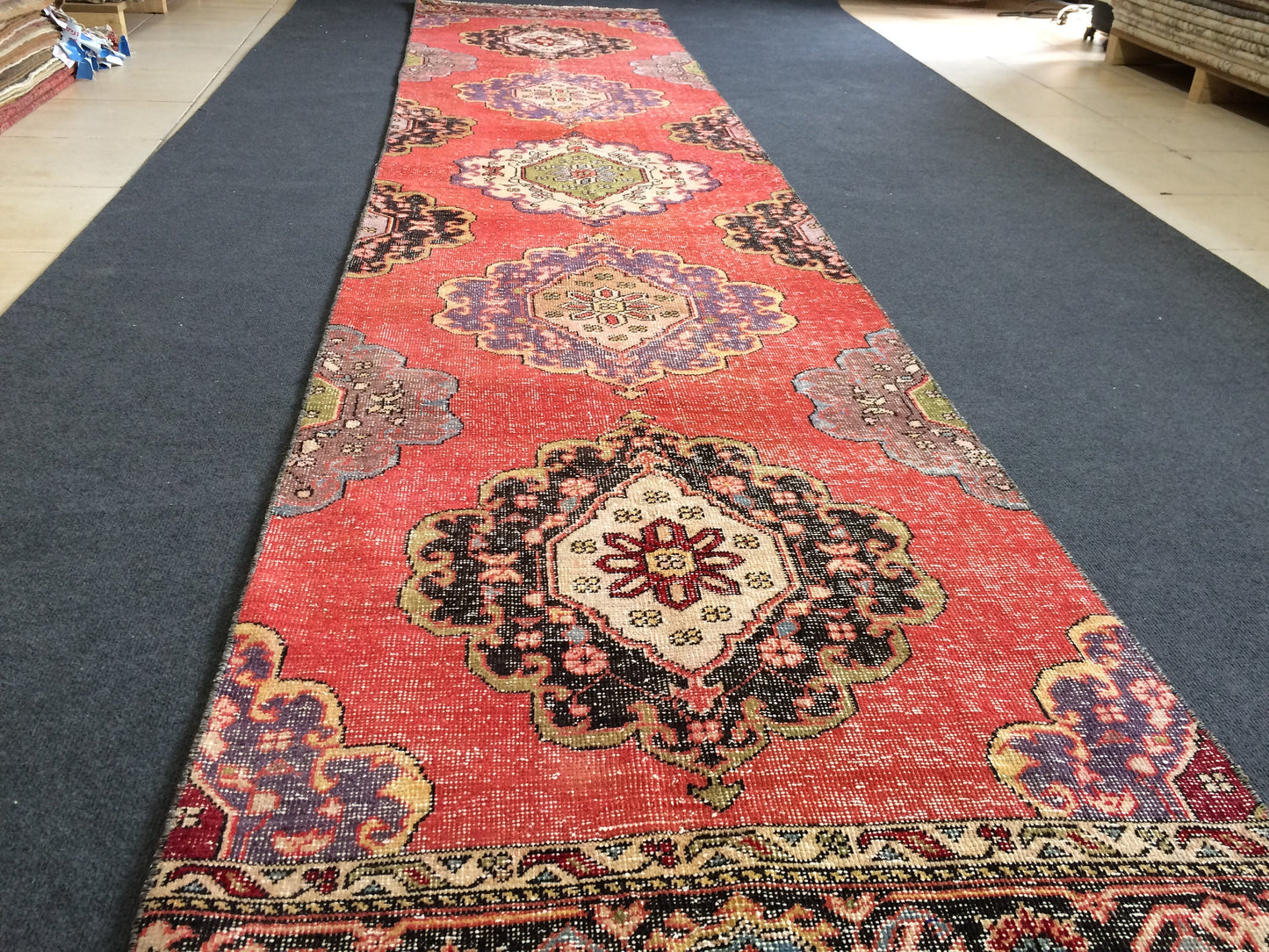 13 x 2.10 Vintage Runner Rug Oushak Runner Rug Turkish Runner Rug  Hallway Runner Rug Kitchen Runner Rug Wool Runner Rug Bohemian Runner