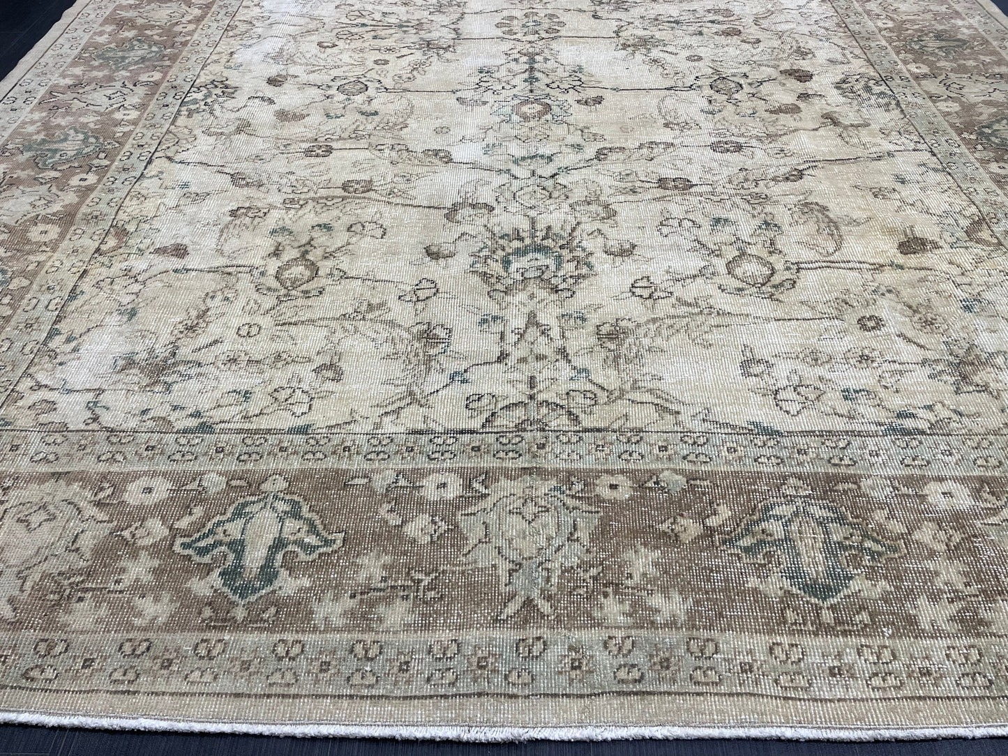 Distressed RUG Vintage Rug 7.5 x 10.8 Vintage Persian Rug Muted Wool Oriental Rug Blue Hand Made Rugs Blue Distressed Turkish Antique Rug