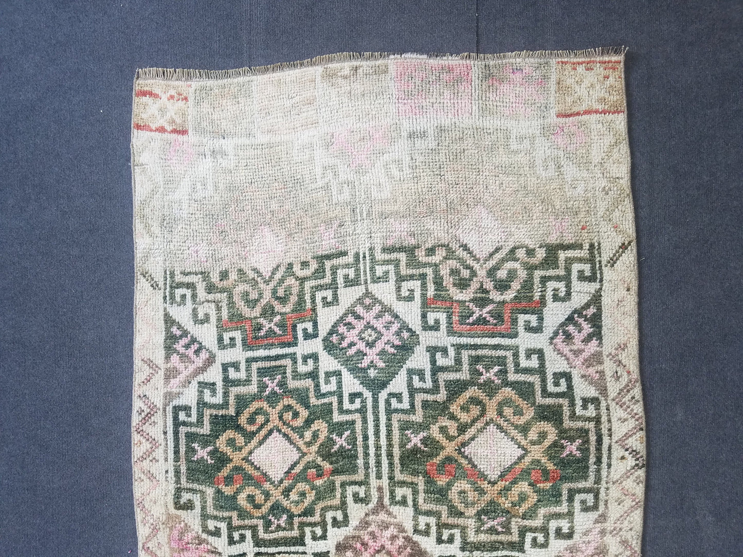 3.4 x 6.8 Vintage wool rug, oushak rug, unique handmade rug kitchen rug bohemian rug traditional rug