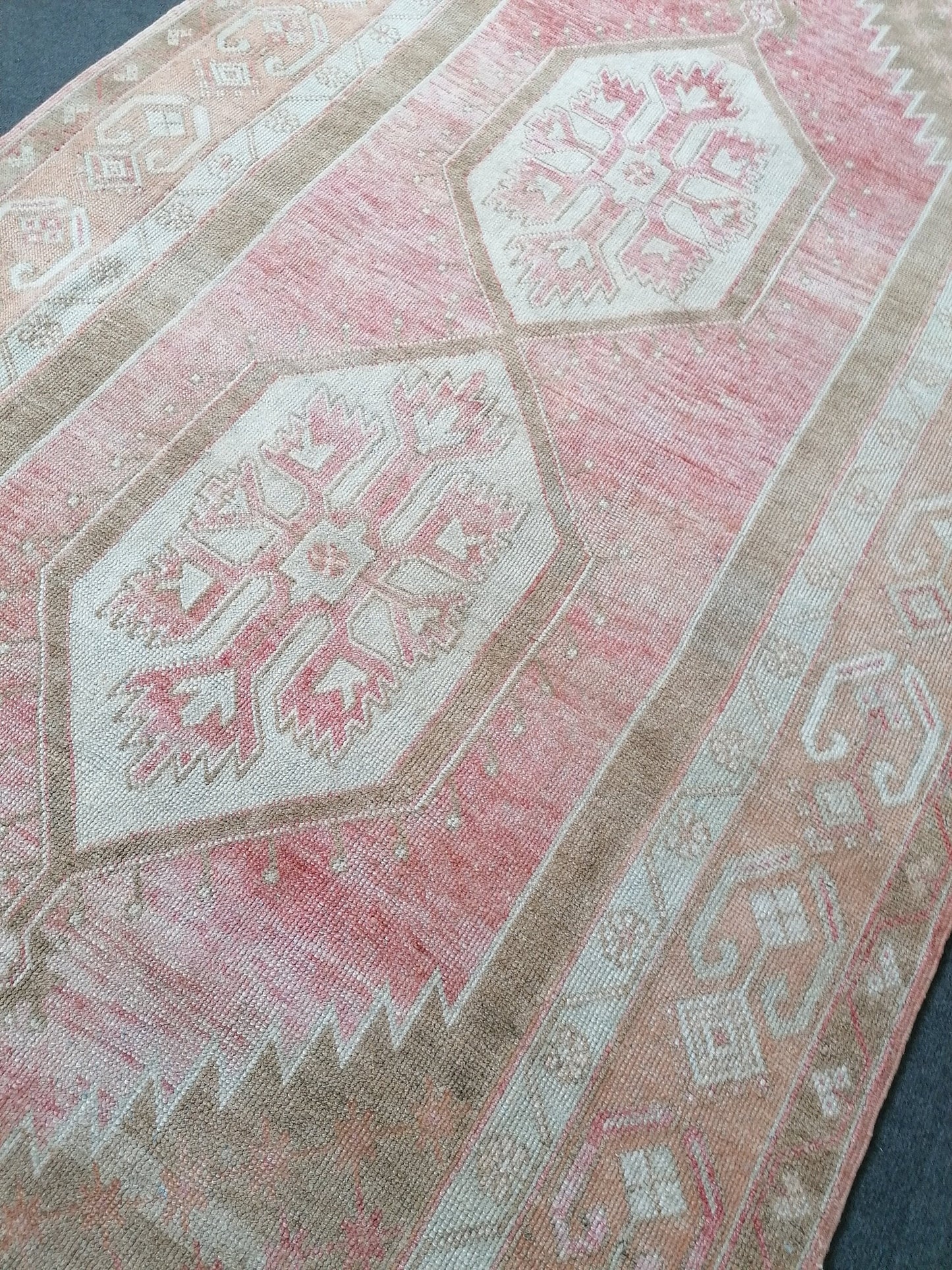 Vintage rug, hand made wool rug 4'4x8'11 vintage runner rug, turkish rug, oushak rug