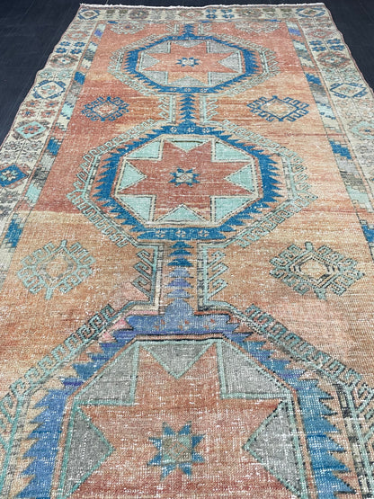 Oushak Runner Rug Turkish 4.6 x 12.5 Runner Rug Vintage Runner Rug Hallway Runner Rug Kitchen Runner Rug Wool Runner Rug Wool Oushak Rug