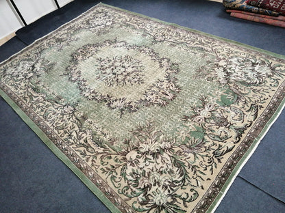 10 X 6.7 OUSHAK RUG TURKISH Oushak Rug Vintage Oushak Runner Rug Vintage Runner Rug Wool Oushak Rug Hand Made Rugs Vintage Turkish Rug