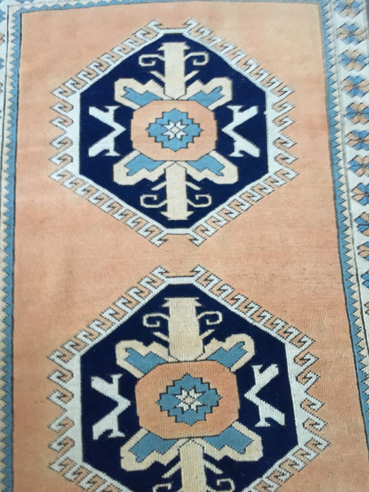 4x6 feet blue turkish bedroom middle rug, handmade orange kitchen floor large rug, vintage living room area rug, bohemian anatolian wool rug