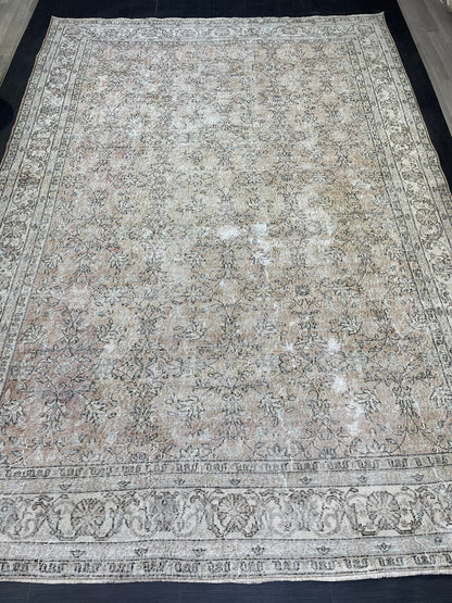 Large Vintage RUG, 8.5 x 12 Rug, Distressed Persian Rug Wool Hand Knotted Rug Oriental Handmade Rug Vintage Turkish Rug