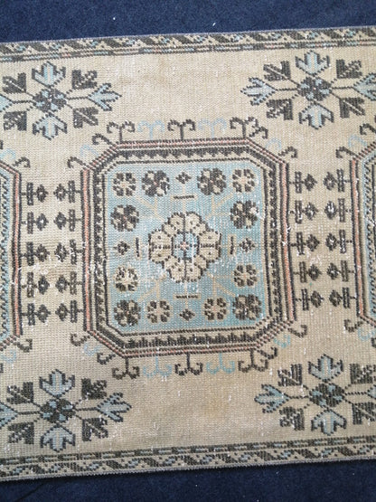 3.2 x 11.5 Muted Oushak Runner Rug Turkish Runner Rug Vintage Runner Rug Hallway Runner Rug Kitchen Runner Rug Wool Runner Rug Wool Rug