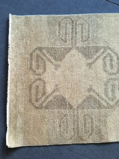 2.6x8 feet long hallway runner rug, turkish wool entrway floor long natural runner rug, oushak vintage brown living room area runner rugs