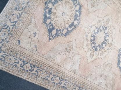 Muted runner rug 5'8x11'4 vintage runner rug, vintage oushak rug unique hand made rug, kitchen rug, bohemian rug traditional