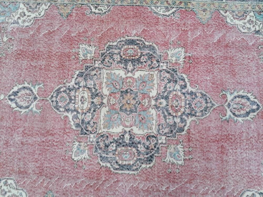 Large vintage rug, pastel oushak wool rug 6x9 distressed unique hand made rug, living room rug kitchen runner rug, bohemian rug