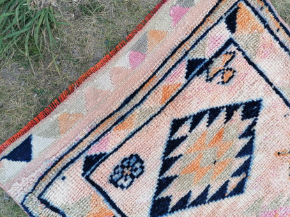 Vintage turkish runner rug, vintage runner rug, 2'9x11'9 hand made wool rug, kitchen rug, hallway runner rug,