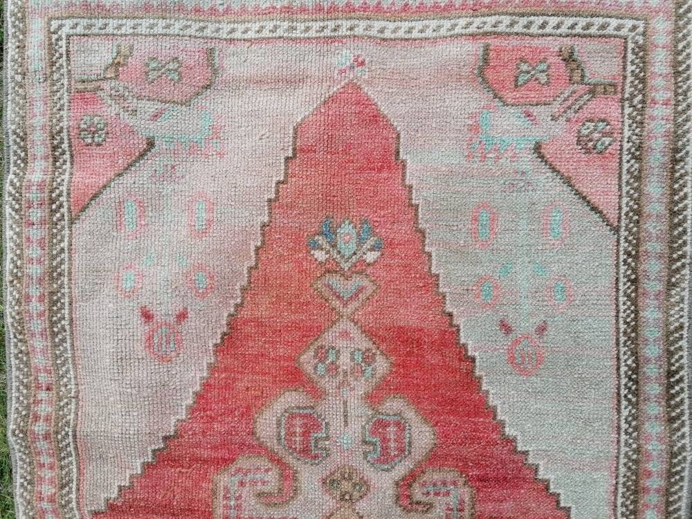 2'7x8'2 wool oushak runner rug hallway handmade runner, vintage runner rug turkish runner rug kitchen runner