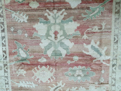 Vintage Muted OUSHAK RUG,12.5 x 8.9  Oushak Rug, Vintage Oushak Rug Wool Oushak Rug Hand Made Rugs, AUTHENTIC Oushak Rug