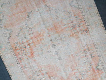 4x9 feet vintage rug,handmade kitchen area rug, antique rug, turkish bedroom rug, oushak rug