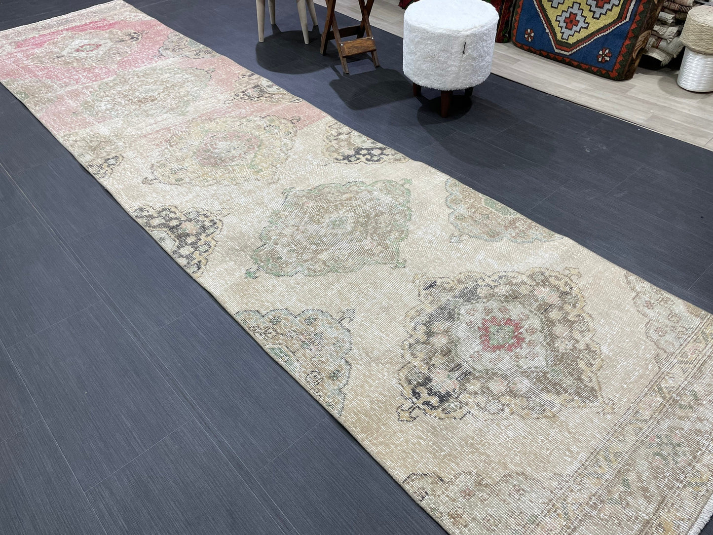 Handmade Runner RUG 3 x 12 TURKISH Oushak Rug Vintage Runner Rug Vintage Runner Rug Wool Oushak Rug Antique Rug Hand Knotted Rug