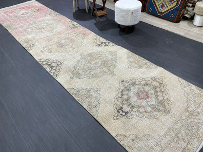 Handmade Runner RUG 3 x 12 TURKISH Oushak Rug Vintage Runner Rug Vintage Runner Rug Wool Oushak Rug Antique Rug Hand Knotted Rug