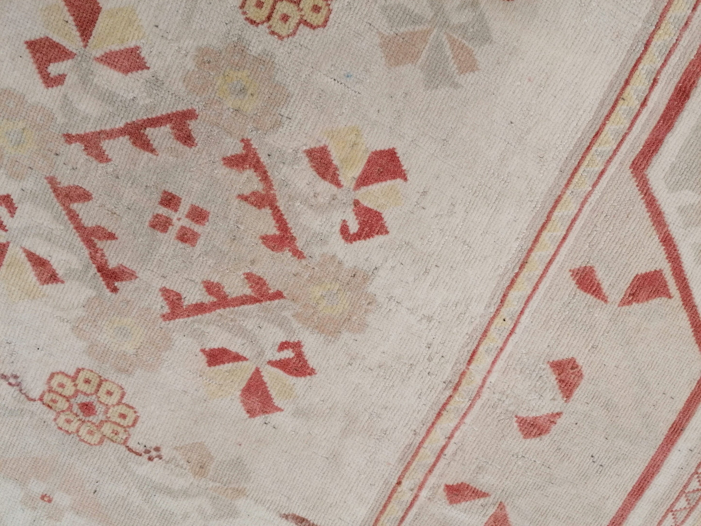 6.6 x 10.5 Muted soft colors rug , faded oushak rug, pastel turkish rug, rustic tribal rug retro style rug