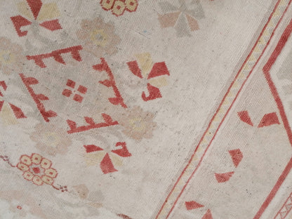 6.6 x 10.5 Muted soft colors rug , faded oushak rug, pastel turkish rug, rustic tribal rug retro style rug