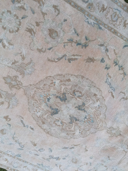 Muted turkish rug 8'2x5'4 pastel turkish rug, vintage turkish rug, oushak vintage rug, vintage anatolian hand made rug