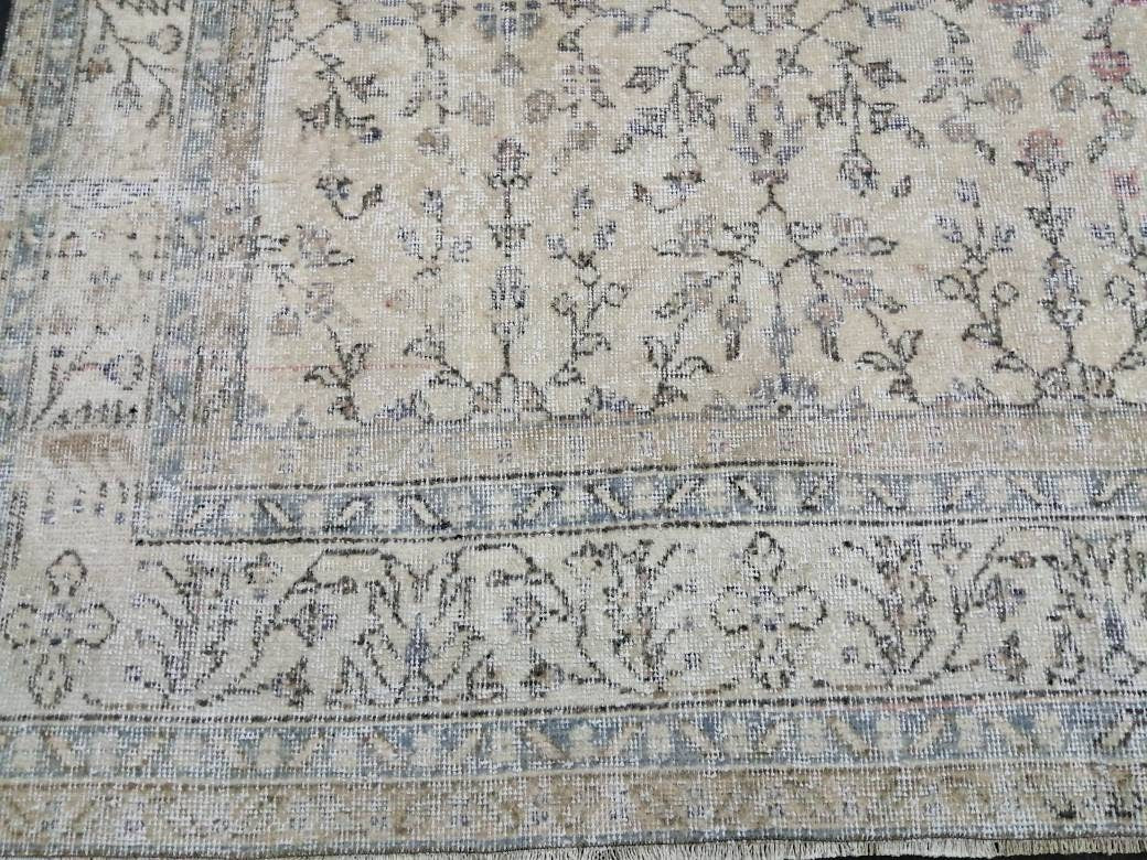 Muted Vintage Rug 6.6 x 10.4 Neutral Antique Rug Vintage Turkish  Rug Wool Oriental Rug Muted Persian Hand Made Rugs Vintage Turkish Rug