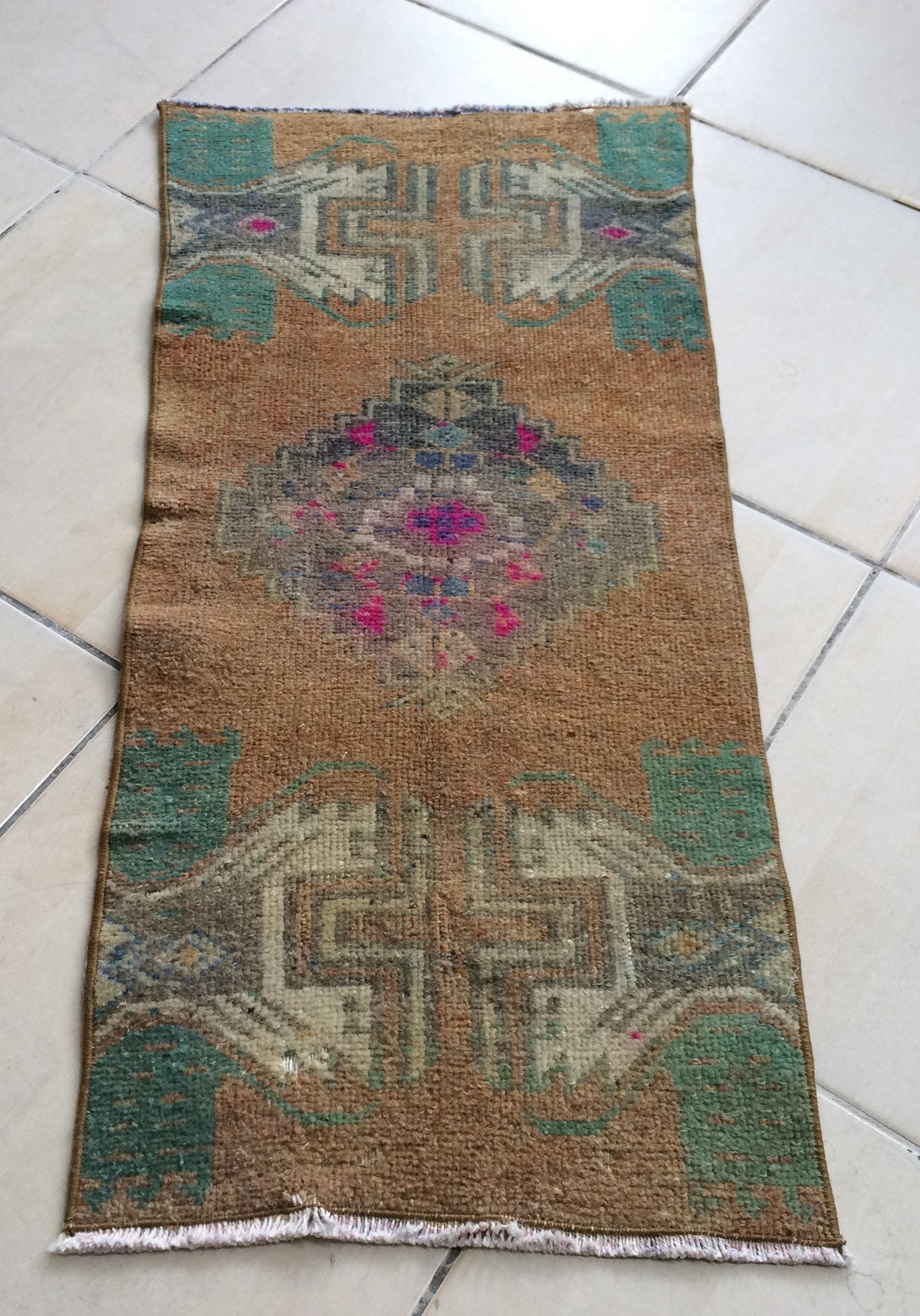 Turkish Mini Rug  Oushak Small Area Rug Turkish Rug Oushak Rug Hand Made Rug Vintage Rug