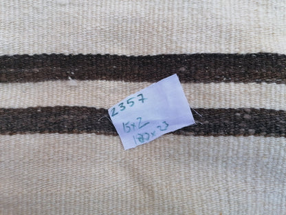 2x15 neutral flatweave runner rug, woven handmade wool runner, long stripe kilim runner rug