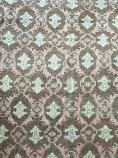 4x7 feet natural brown turkish bedroom rug, vintage pink living room floor rug, oushak handmade wide bathroom rug, laundry area medium rugs