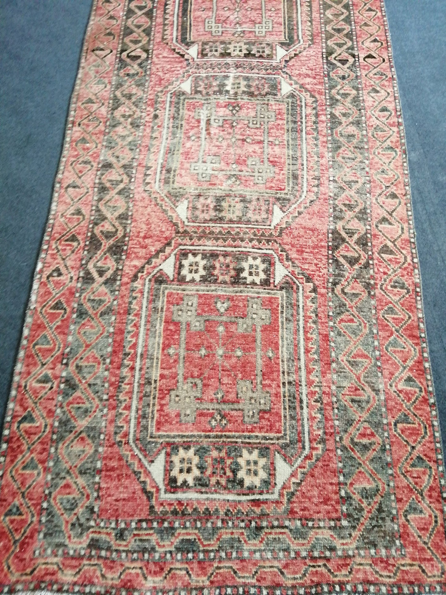 10 x 3 ft Long Runner Rug, Oushak Runner Rug, turkish Runner Rug, Rustic Oushak Rug, Wool Oushak Rug, Vintage Runner, TURKISH RUNNER Rug