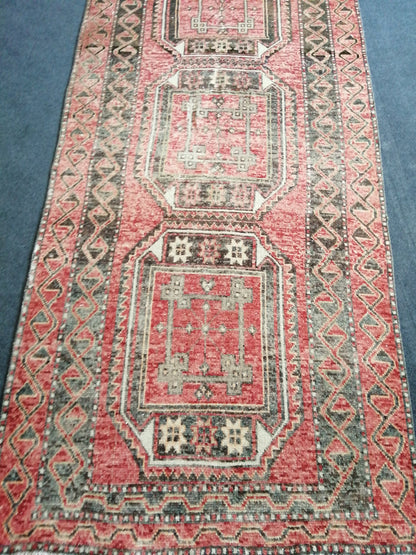 10 x 3 ft Long Runner Rug, Oushak Runner Rug, turkish Runner Rug, Rustic Oushak Rug, Wool Oushak Rug, Vintage Runner, TURKISH RUNNER Rug