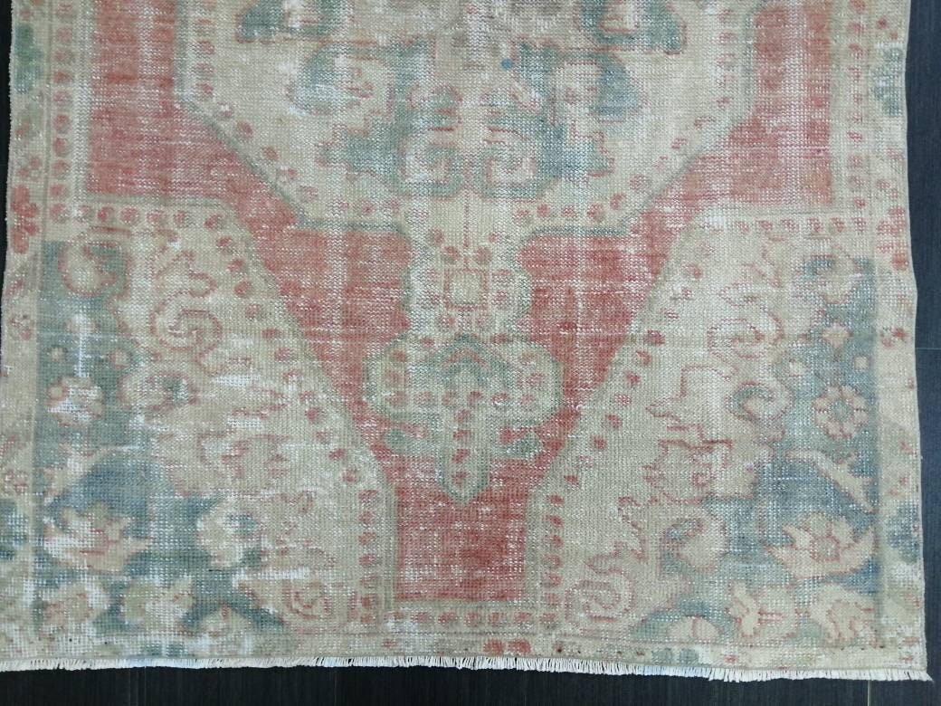 Vintage WOOL RUGS, 3.8 x 6.2 Vintage Rug Turkish Oushak  Rug, Hand Made Rug, Living Room Rug, Oushak Rug, Farmhouse  Rug, Oriental Rug,