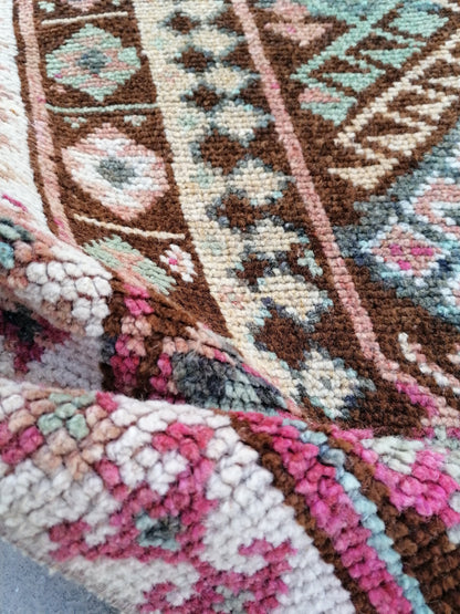 Vintage handmade wool rug, turkish oushak rug 4'2x6'8