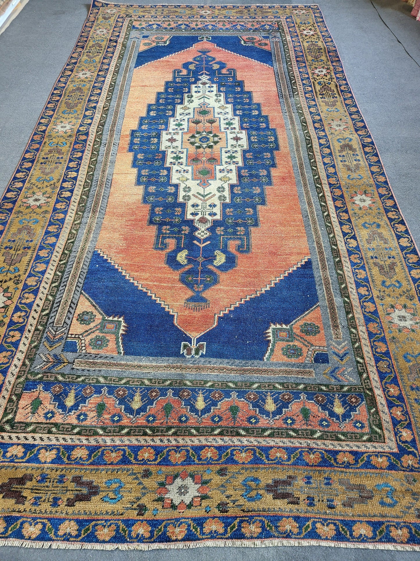 OUSHAK RUG, TURKISH 5.6 x 11 Rug, Vintage Oushak Rug, Vintage Persian Rug, Wool Hand Knotted Rug,  Handmade Rug, Vintage Turkish Rug