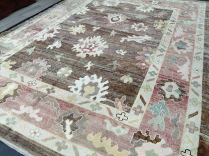 Wool OUSHAK RUG 12 x 9.2 Oushak Rug Vintage Oushak Rug Vintage Rug Wool Oushak Rug Hand Made Rugs Vintage Turkish Rug