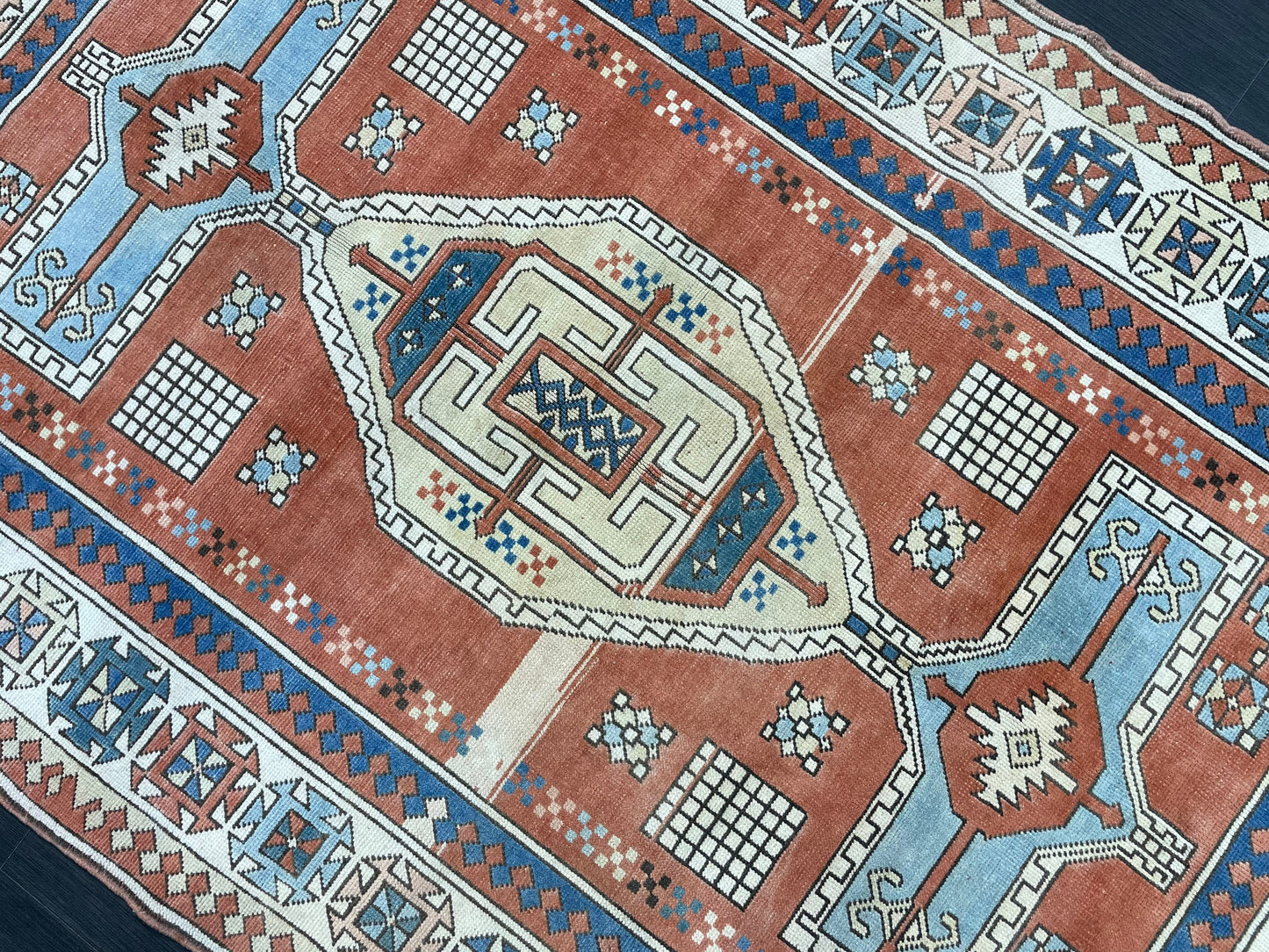 Vintage Oushak Rug 4.7 x 7 Vintage Rug Wool Antique Rug Hand Made Rugs Vintage Turkish Rug OUSHAK RUG TURKISH Oushak Rug