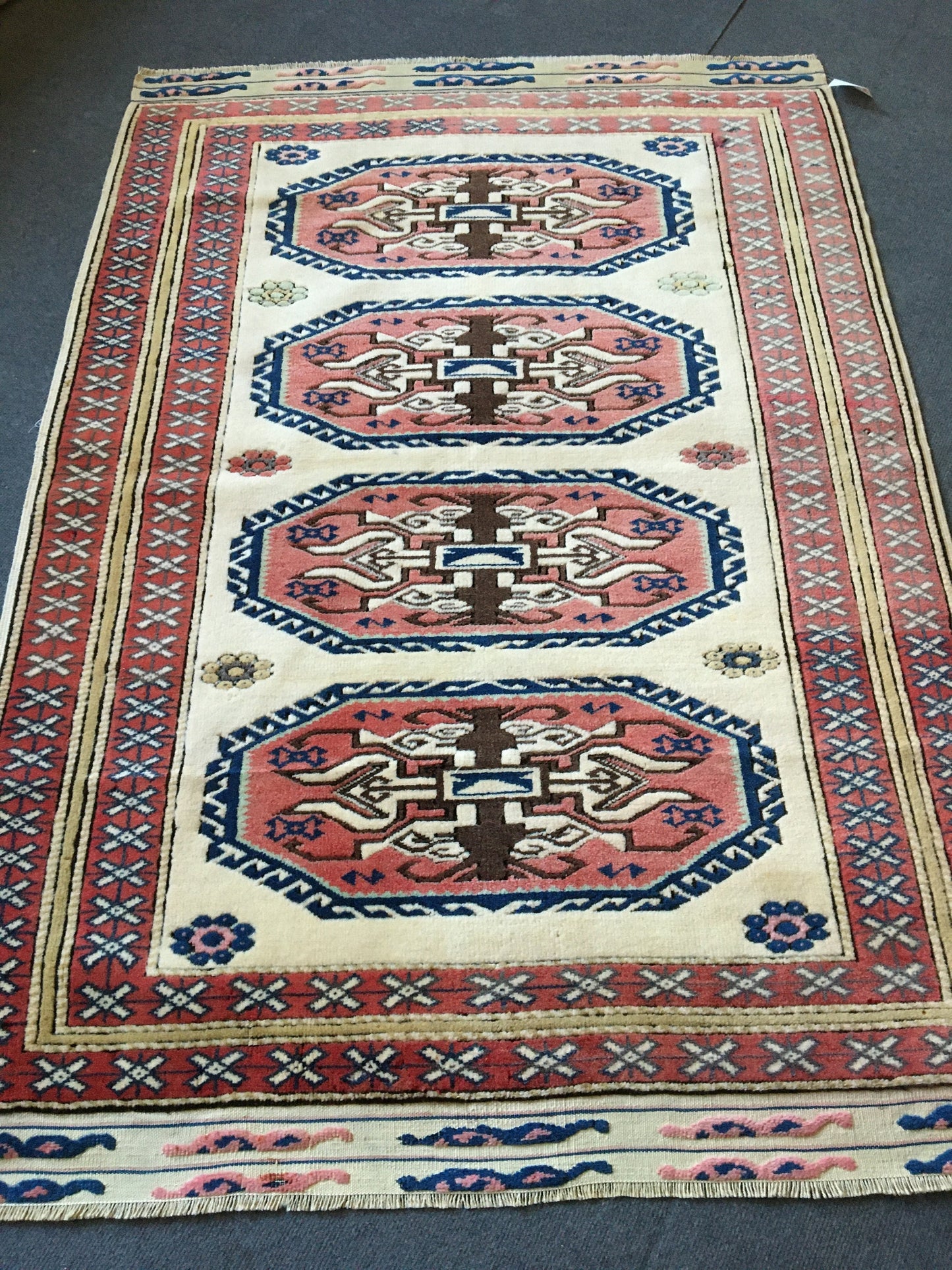 4x5 feet wide oushak turkish rug,  large vintage living room floor  rug, large bedroom area floor rug, kitchen middle rug,natural brown rug