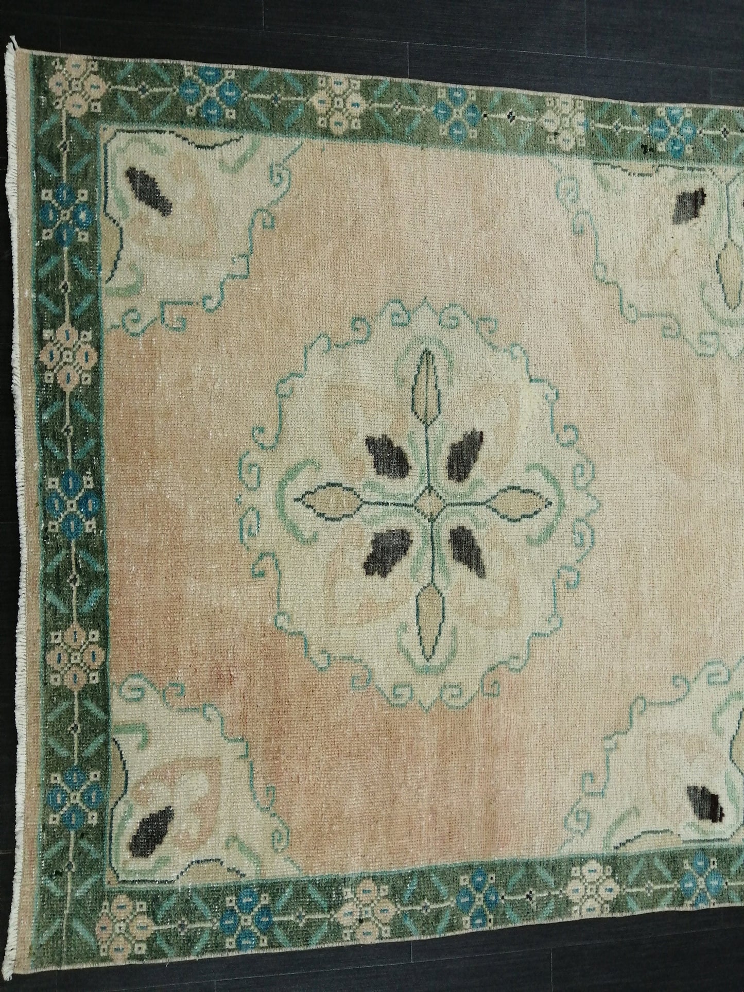 Muted Vintage Runner Rug Turkish Runner Rug Vintage Runner 4x11 Rug Hallway Runner Rug Kitchen Runner Rug Wool Runner Rug Floral Runner Rug