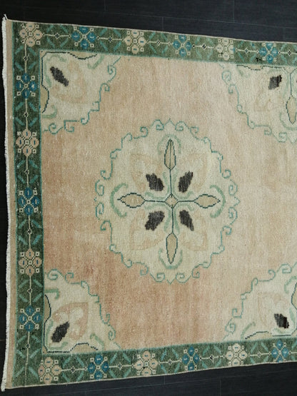 Muted Vintage Runner Rug Turkish Runner Rug Vintage Runner 4x11 Rug Hallway Runner Rug Kitchen Runner Rug Wool Runner Rug Floral Runner Rug