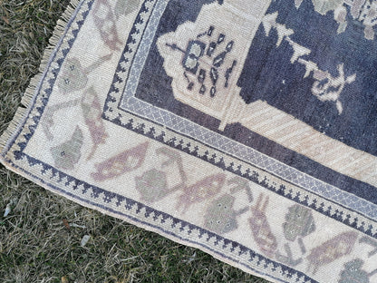 Turkish rug, vintage rug,hand made wool rug 4x5'5 oushak vintage rug, kitchen rug bohemian rug