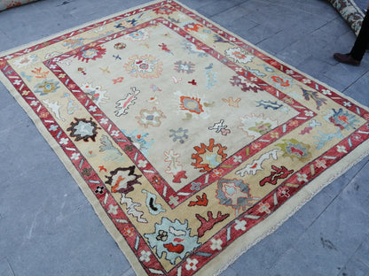 12 x 9 OUSHAK RUG, TURKISH Oushak Rug, Vintage Oushak  Rug, Rug, Wool Oushak Rug Hand Made Rugs, Made In Turkey 9x12 Oushak Rug
