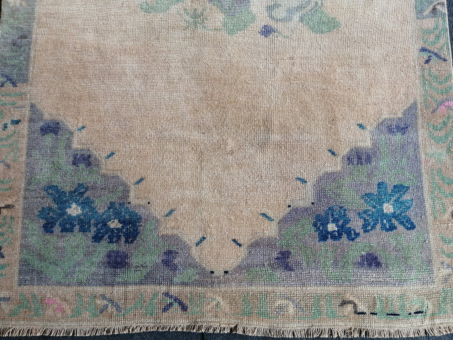 3.5 x 6.7 OUSHAK RUG TURKISH Oushak Rug Vintage Oushak Runner Rug Vintage Runner Rug Wool Oushak Rug Hand Made Rugs Vintage Turkish Rug 4x7