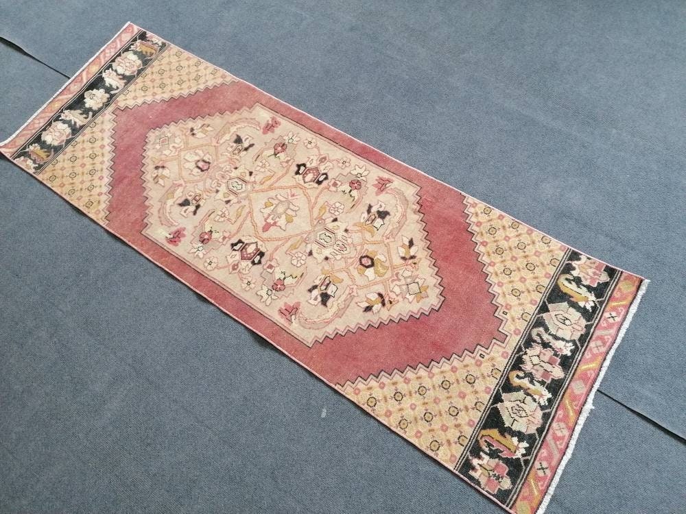 Runner rug 2'2x6'2 vintage wool runner rug, handmade vintage rug, hallway runner rug