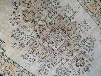 HandMade 6.2 x 10 Rug, Oushak Rug, Rustic Rug, Light Green Rug Hand Knotted Rug Turkish Rug, Farmhouse Rug, Vintage Rug, Wool rug