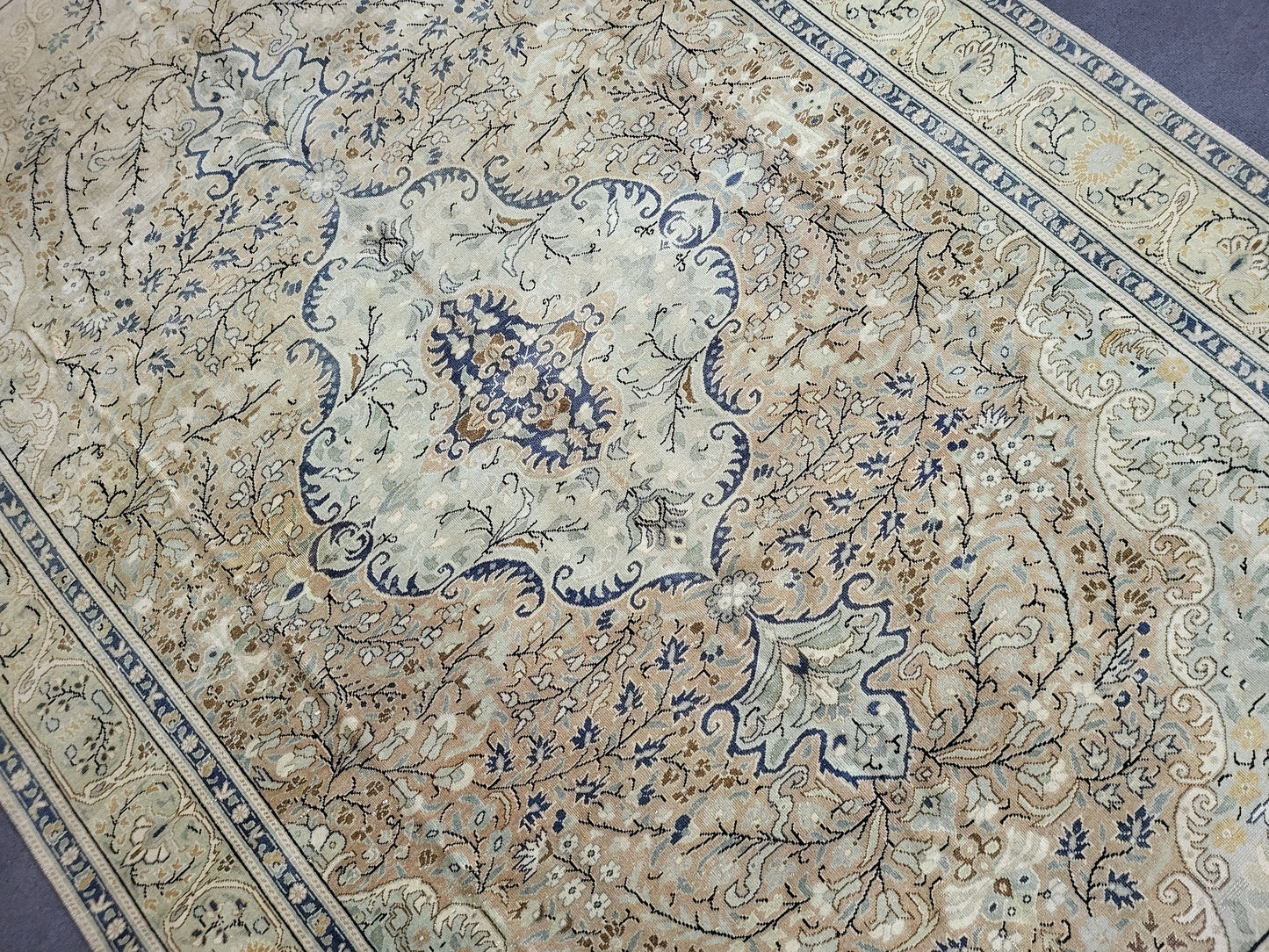 Persian RUG Oriental 6.2 x 9.7 Rug Large Area Rug, VINTAGE Rug, Turkish Low Wool Pile Rug,Hand Knotted Rug Antique Rug Muted Anatolian Rug