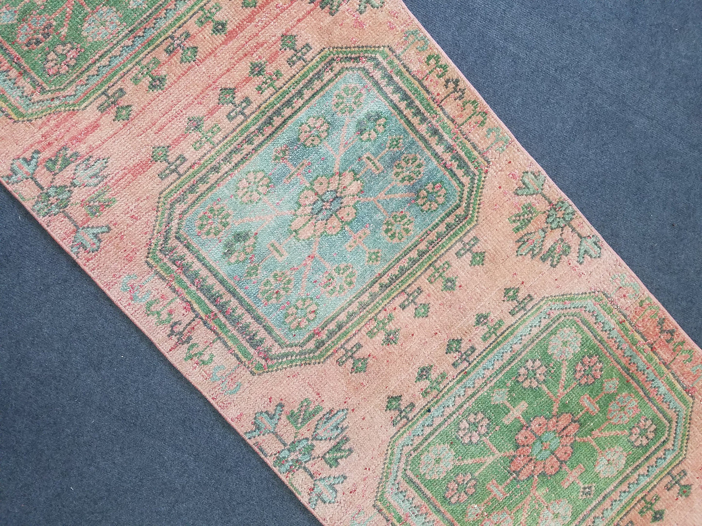 11'5x2'4 oushak turkish runner rug,turkish runner rug,oushak rug,vintage runner rug,kitchen runner rug,vintage oushak rug,