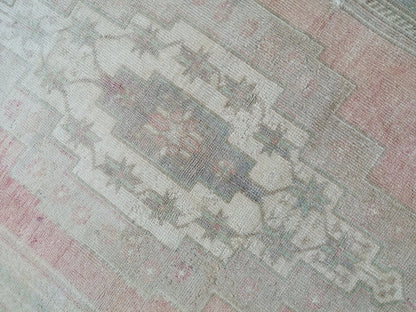 3.7 x 9 Muted Oushak Runner Rug Turkish Runner Rug Vintage Runner Rug Hallway Runner Rug Kitchen Runner Rug Wool Runner Rug