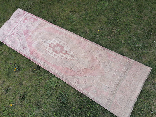 Handmade wool runner rug 2'11x9'9 vintage runner rug, turkish wool runner rug,hallway runner, kitchen runner rug, bohemian rug