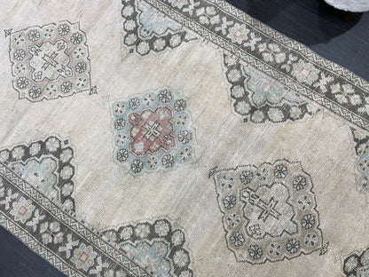 Antique Runner RUG 4.3 x 10.4 TURKISH Oushak Rug Vintage Runner Rug Vintage Runner Rug Wool Oushak Rug Handmade Rug Hand Knotted Rug