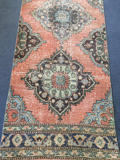 3x13 Turkish Runner Rug Oushak Runner Rug  Vintage Runner Rug Hallway Runner Rug
