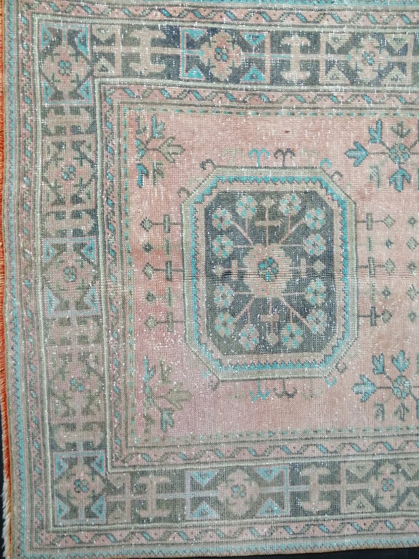 Oushak Runner Rug 11.4 x 4 Vintage Turkish Runner Rug Vintage Runner Rug Hallway Runner Rug Kitchen Runner Rug Wool Runner Rug